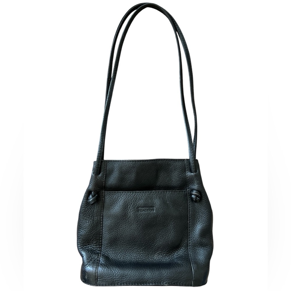 Kenneth Cole Black Real Leather Hobo Shoulder Bag